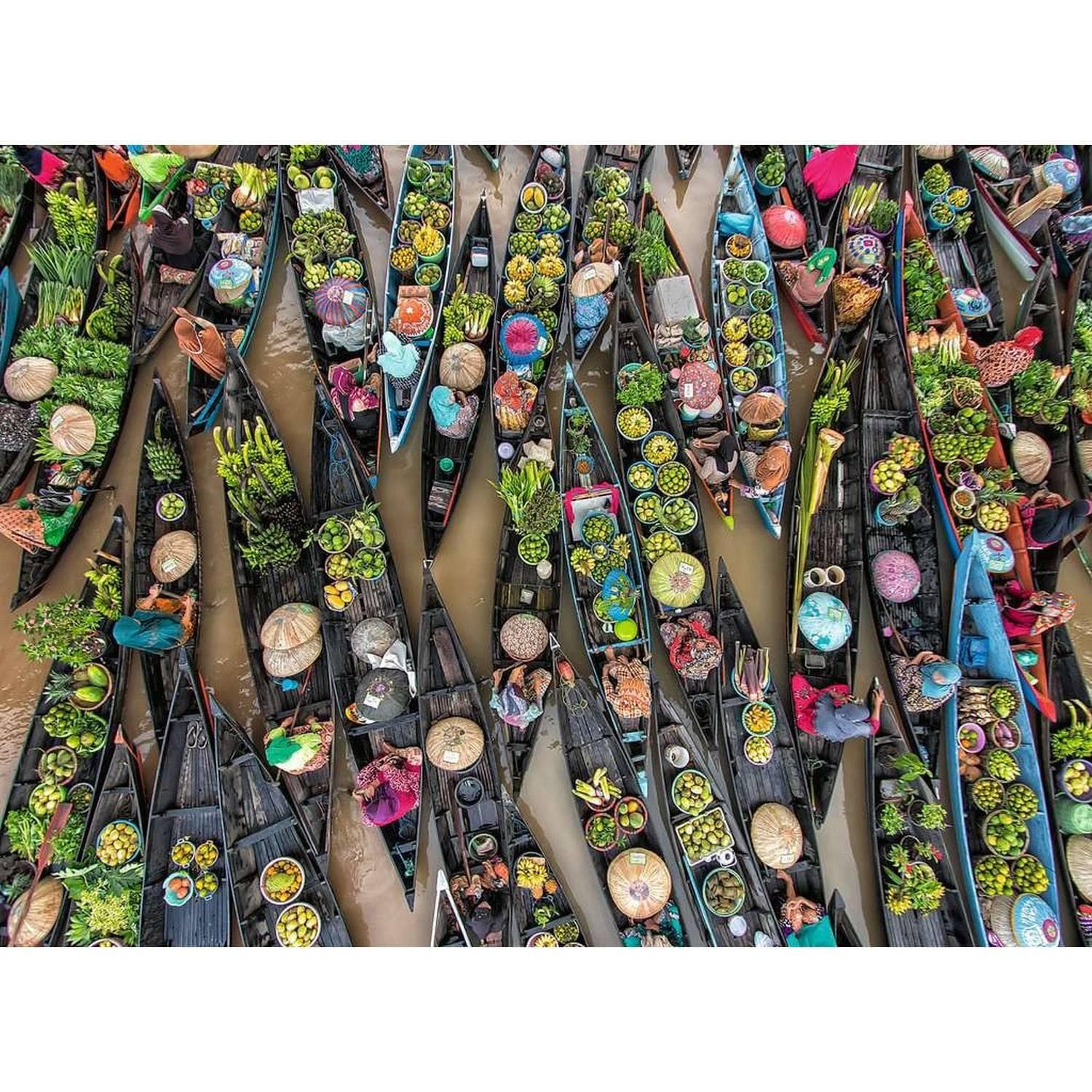 Puzzle 500 pièces : Marché flottant, Indonésie